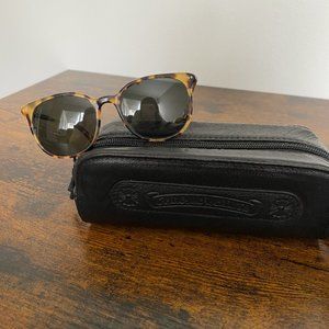 Chrome Hearts 'Motherfungis' Wayfarer Blonde Tortoise Sunglasses Green Grey Lens